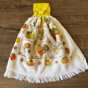 Vintage 70s kitchen towel rooster country